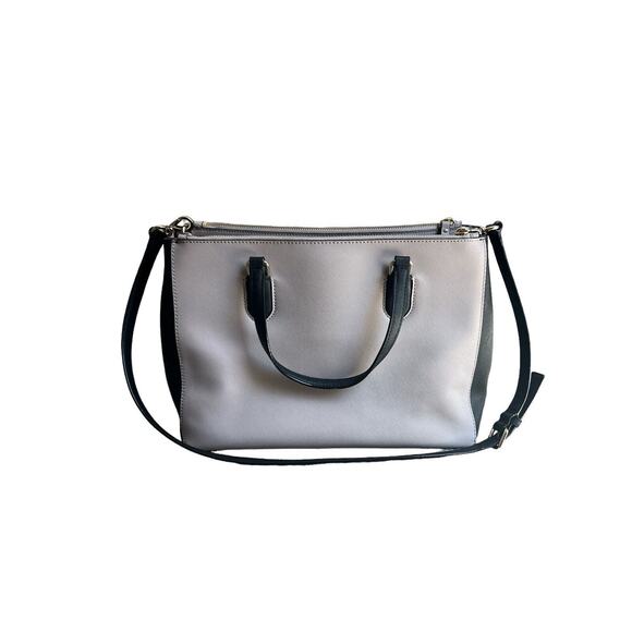 Kate Spade Leighann Laurel Way Leather Satchel Neutral Blush/Black Handbag Large - Picture 2 of 13